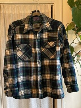 Pendleton green wool flannel button down